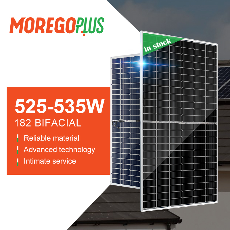 Moregosolar 182mm Bifacial Transparent Solar Panel 540W 535W 545W 550W for Greenhouse